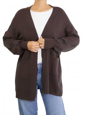 Cardigan lungo aperto con tasche